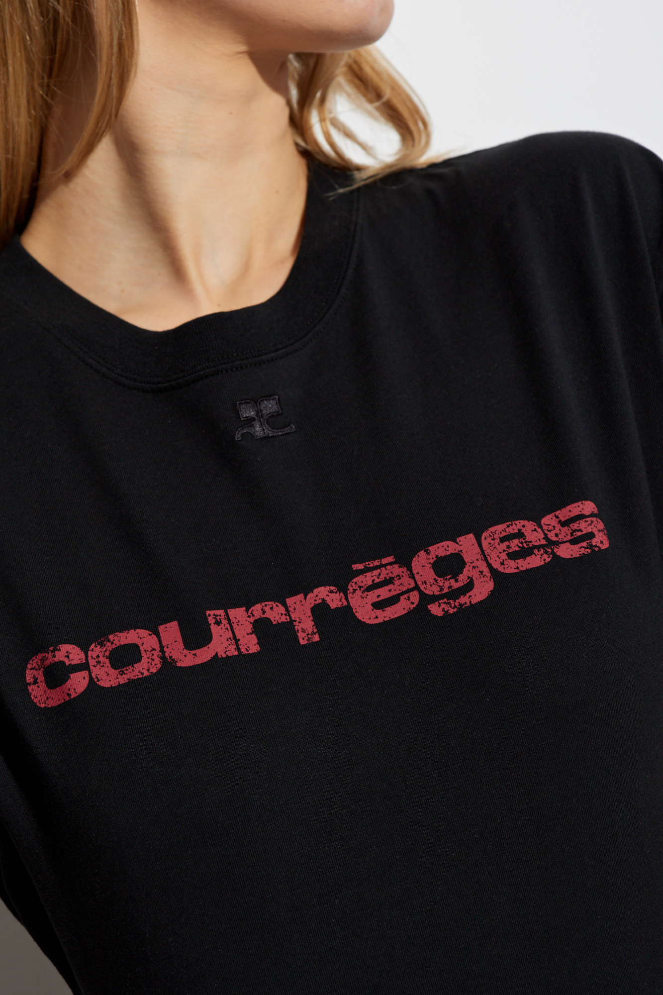 Black T-shirt with logo Courrèges - Vitkac AS